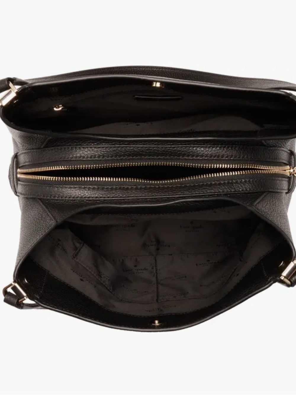 kate spade Black Pebbled Leather Shoulder Bag with Gold Hardware - Picture 4 of 12